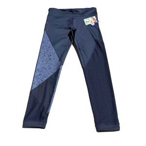 Joy Lab Leggings Mid Rise Size M Medium Yoga Pants Mesh Panels Navy Blue NWT